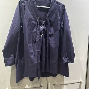 Purple Lace-Up Blouse